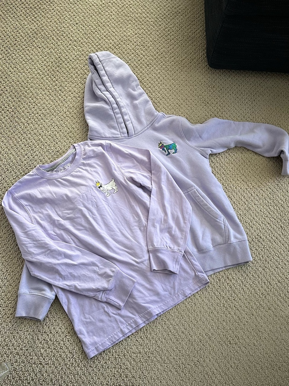 Goat USA Kids Lavender Long Sleeve Tee & Hoodie Set bundle